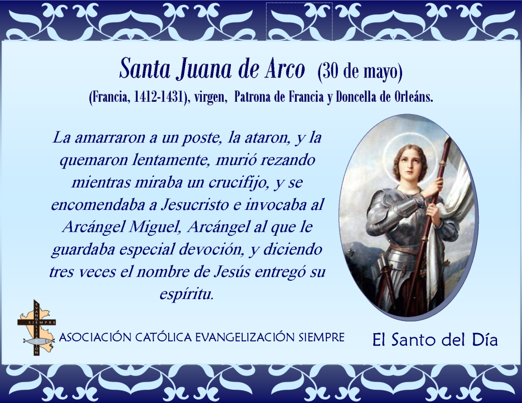 30 de mayo Santa Juana de Arco