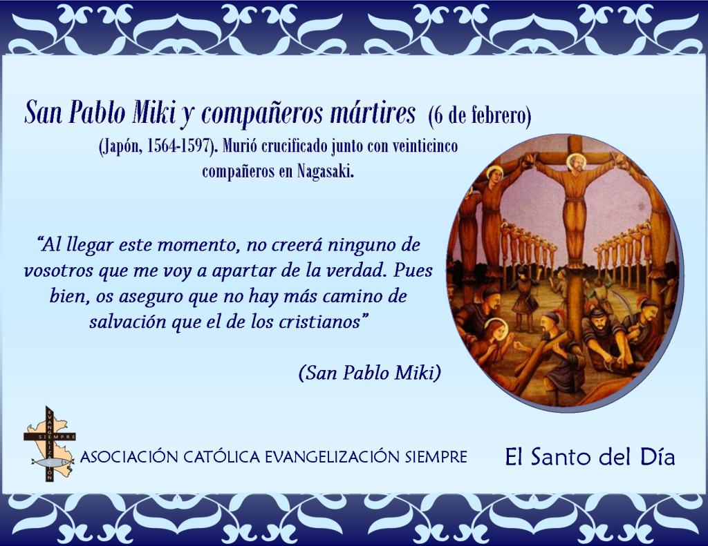 6 febrero San Pablo Miki y compañeros mártires